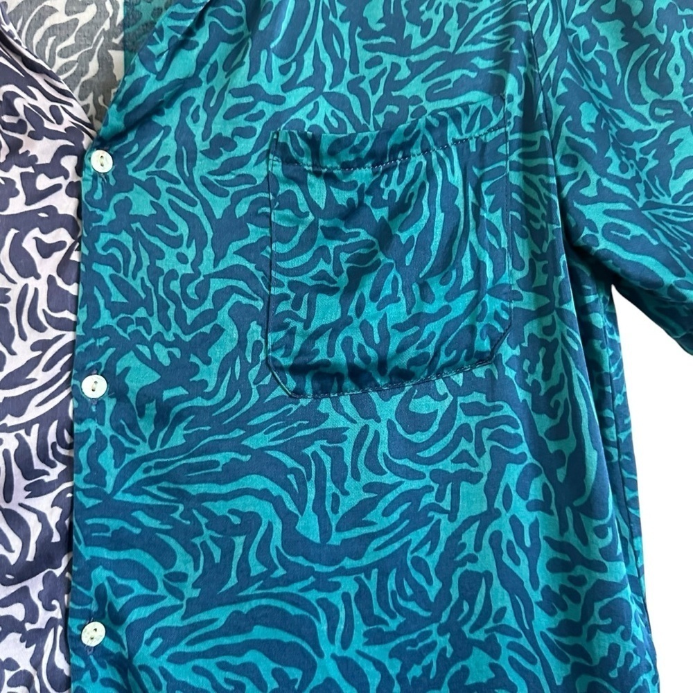 ANTHROPOLOGIE TINY POSTCARD CONTRAST COLOR BUTTON DOWN TOP SIZE SMALL - Picture 10 of 14